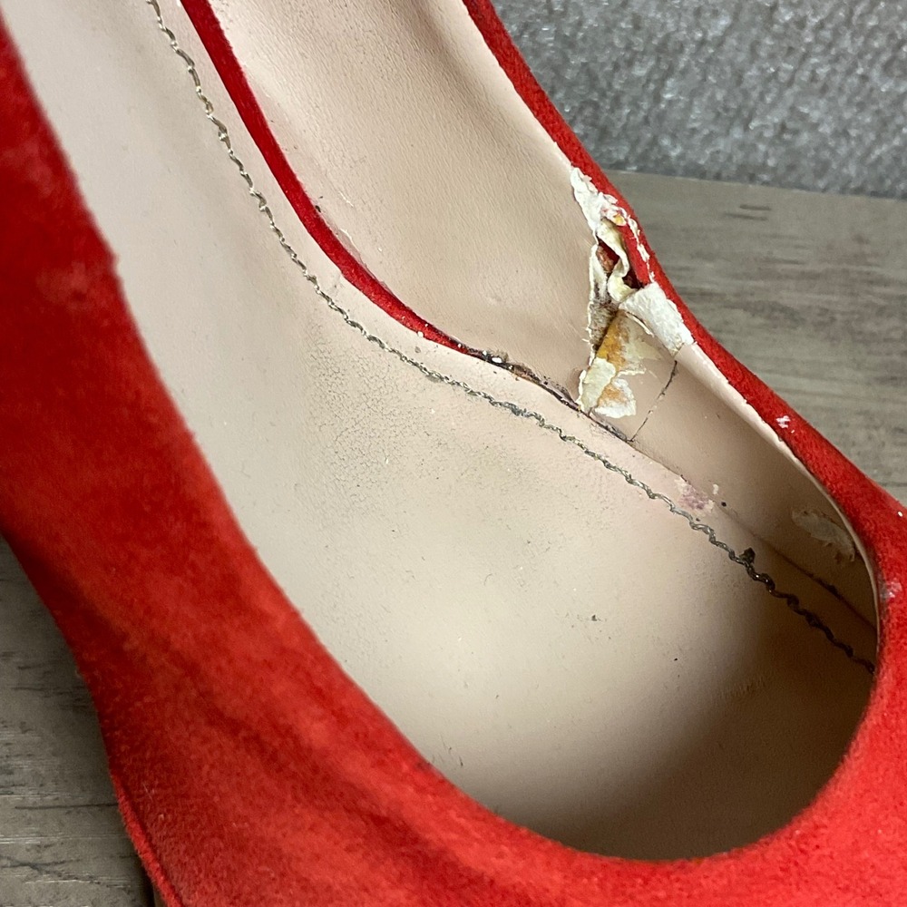 KG Kurt Geiger Red Suede Platform Pumps Star Detail High Heels Size 38 - Picture 9 of 9